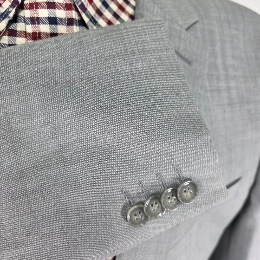 Express Men's Sport Coat Blazer Gray Stretch+ Machine Washable Extra Slim‎ 46R